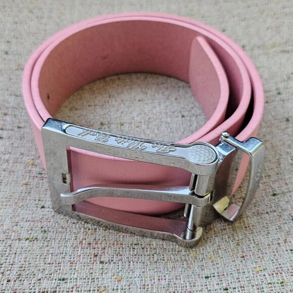 The White Ball Women Belt Italian Genuine Leather Pink Waistband Size S 24-25 in main image 9